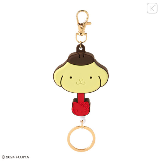 Japan Sanrio × Fujiya Chocolate Rubber Key Reel - Pompompurin - 1