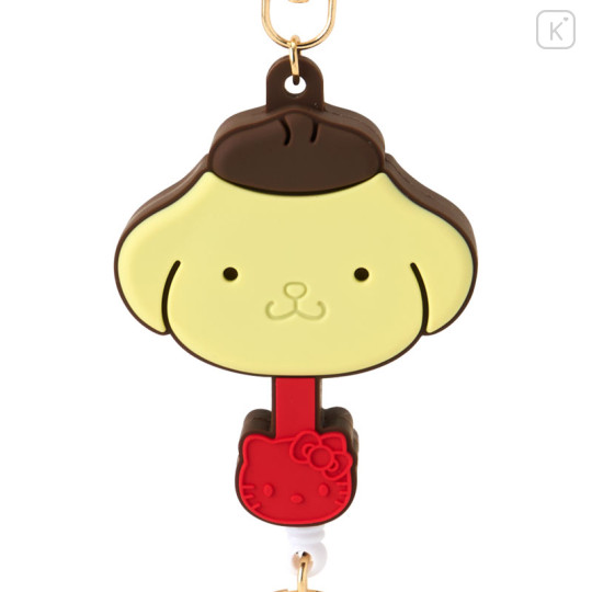 Japan Sanrio × Fujiya Chocolate Rubber Key Reel - Pompompurin - 3