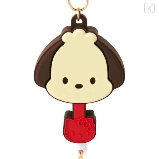 Japan Sanrio × Fujiya Chocolate Rubber Key Reel - Pochacco - 3