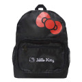 Japan Sanrio Foldable Backpack - Hello Kitty : Black & Red Ribbon - 1