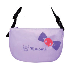 Japan Sanrio Foldable Shoulder Bag With Pouch - Kuromi : Ribbon