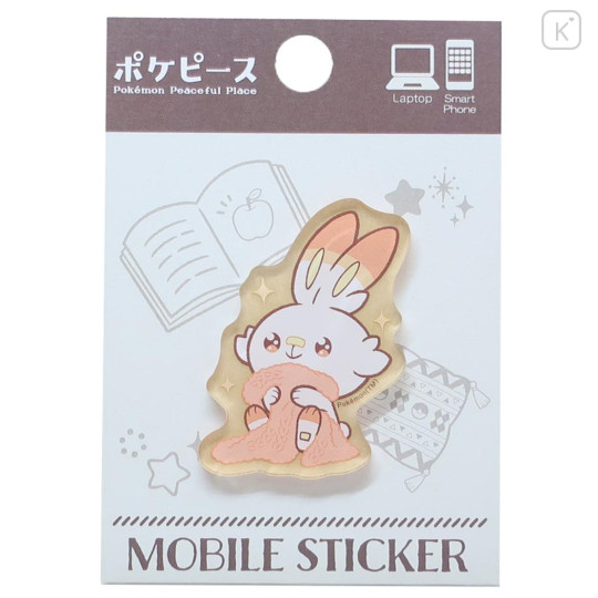 Japan Pokemon Acrylic Sticker - Scorbunny : Pokepeace Warm Scarf - 1