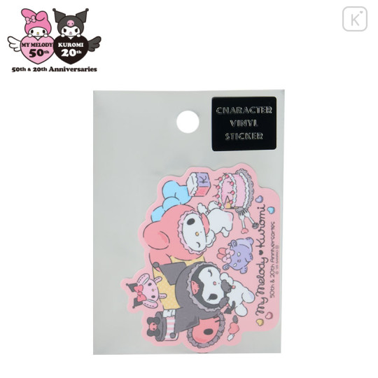 Japan Sanrio Vinyl Sticker - My Melody 50th Anniversary & Kuromi 20th Anniversary Angel - 1