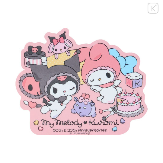Japan Sanrio Vinyl Sticker - My Melody 50th Anniversary & Kuromi 20th Anniversary Angel - 2