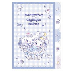 Japan Sanrio 5 Pockets A4 Index File Holder - Cinnamoroll & Cogimyun : Dolly Mix