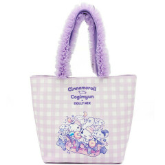 Japan Sanrio Frill Handle Tote Bag - Cinnamoroll & Cogimyun : Dolly Mix Purple