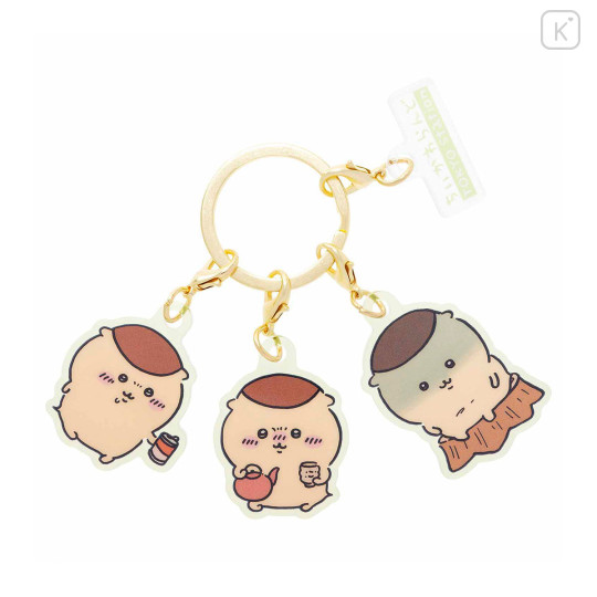 Japan Chiikawa Triple Acrylic Charm Keychain - Kurimanju : Tokyo Souvenirs - 1