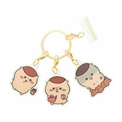 Japan Chiikawa Triple Acrylic Charm Keychain - Kurimanju : Tokyo Souvenirs