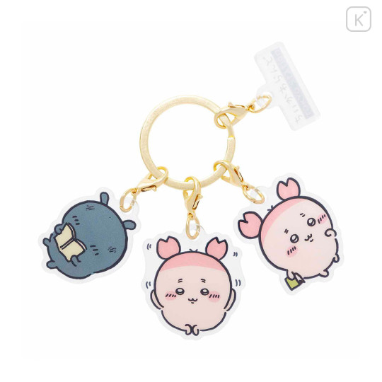 Japan Chiikawa Triple Acrylic Charm Keychain - Furuhonya Kani-chan : Tokyo Souvenirs - 1