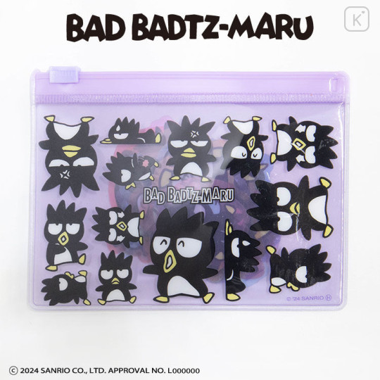 Japan Sanrio Flake Sticker with Slider Case - Badtz-maru - 1