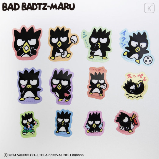 Japan Sanrio Flake Sticker with Slider Case - Badtz-maru - 3