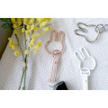 Japan Miffy Mascot Carabiner Smart Keychain - Miffy : Silver - 3