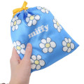 Japan Miffy Drawstring Bag - Miffy : Flower Blue Dress - 2