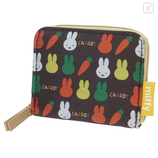 Japan Miffy Mini Wallet - Miffy : Black Colorful Carrot - 1