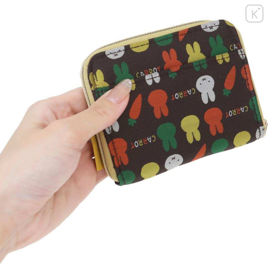 Japan Miffy Mini Wallet - Miffy : Black Colorful Carrot - 2