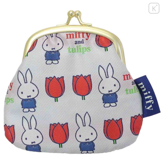 Japan Miffy Gamaguchi Wallet Coin Purse - Miffy : Grey Tulip - 1