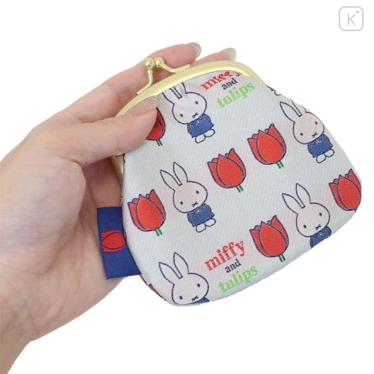 Japan Miffy Gamaguchi Wallet Coin Purse - Miffy : Grey Tulip - 2