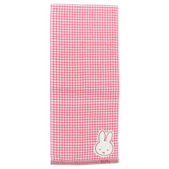 Japan Miffy Jacquard Embroidered Face Towel - Miffy : Gingham Red
