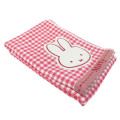 Japan Miffy Jacquard Embroidered Face Towel - Miffy : Gingham Red - 2