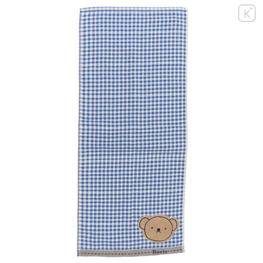 Japan Miffy Jacquard Embroidered Face Towel - Boris : Gingham Blue - 1