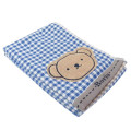 Japan Miffy Jacquard Embroidered Face Towel - Boris : Gingham Blue - 2
