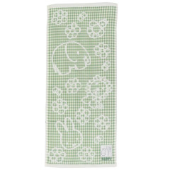 Japan Miffy Jacquard Embroidered Face Towel - Miffy : Animals Gingham Green