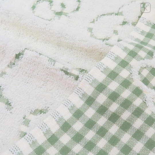 Japan Miffy Jacquard Embroidered Face Towel - Miffy : Animals Gingham Green - 2