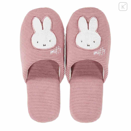 Japan Miffy Room Slippers - Miffy : Pink Striped - 1