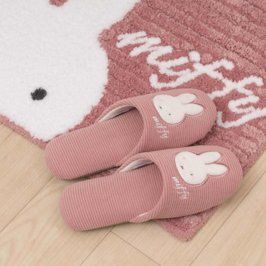 Japan Miffy Room Slippers - Miffy : Pink Striped - 2