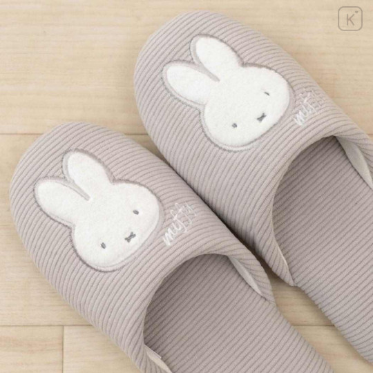 Japan Miffy Room Slippers - Miffy : Grey Striped - 2