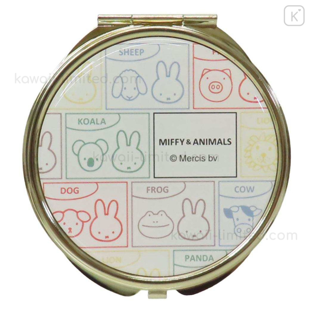 Japan Miffy Compact Double Mirror - Animals Colorful