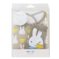 Japan Miffy Bib & Socks Set - Miffy : Light Grey Hug Bear - 1