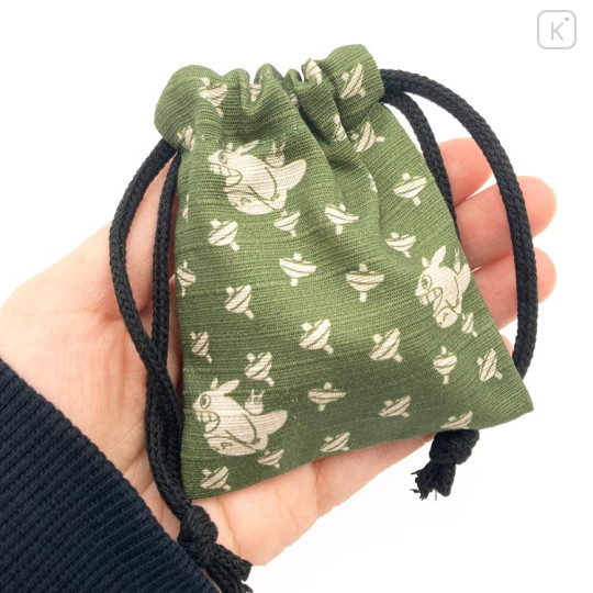 Japan Ghibli Stamp With Drawstring Bag - Totoro : Moving Forward Green - 3