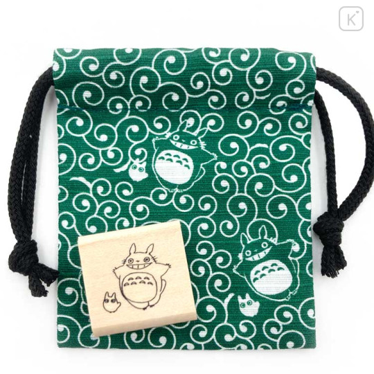 Japan Ghibli Stamp With Drawstring Bag - Totoro : Walking Green - 1