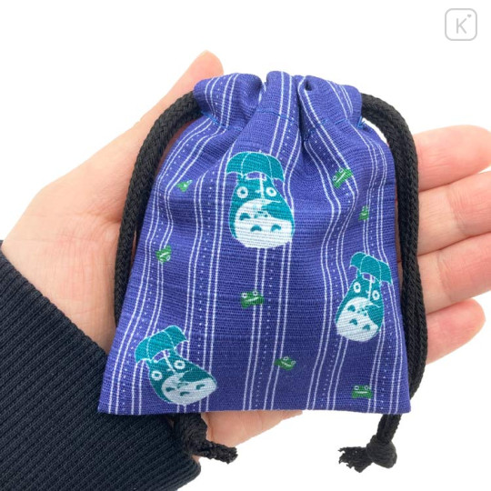 Japan Ghibli Stamp With Drawstring Bag - Totoro : Raining Blue - 3