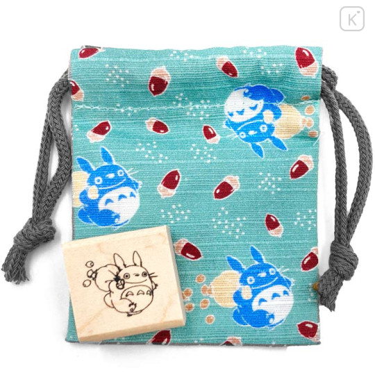 Japan Ghibli Stamp Chop With Drawstring Bag - Totoro : Collect Food - 1