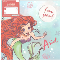 Japan Disney Folding Message Signature Board - Ariel : Watercolor