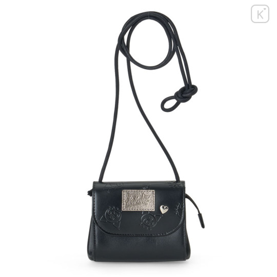 Japan Sanrio Genuine Leather Mini Pochette - Kuromi - 1