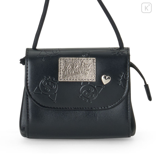Japan Sanrio Genuine Leather Mini Pochette - Kuromi - 2