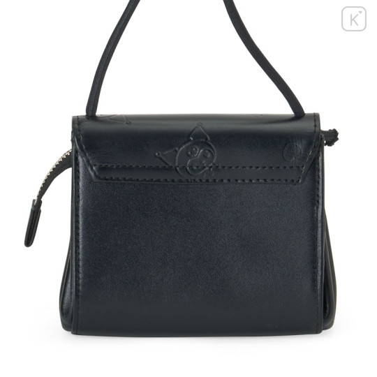 Japan Sanrio Genuine Leather Mini Pochette - Kuromi - 3