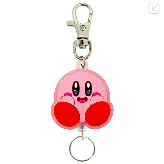Japan Kirby Rubber Reel Keychain - Kirby : Glitter Excited - 1