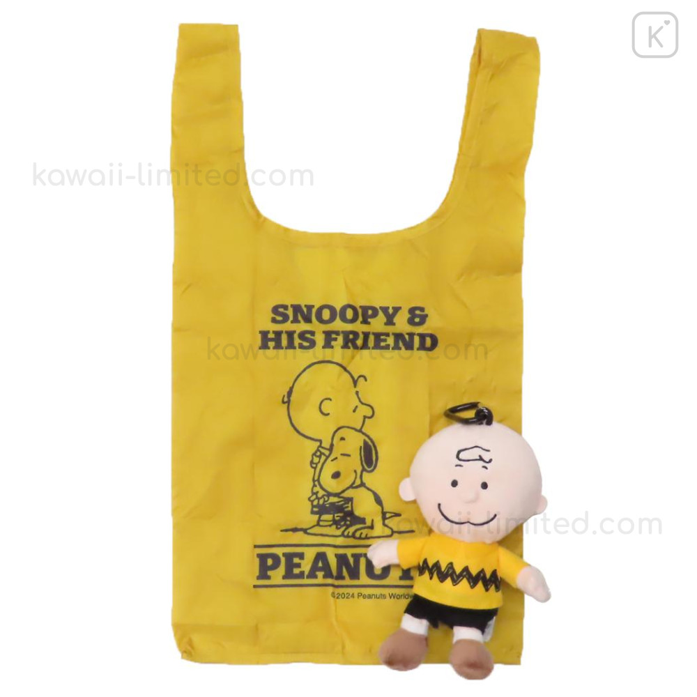 Japan Peanuts Eco Shopping Bag & Mascot Plush - Snoopy : Hug