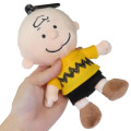 Japan Peanuts Eco Shopping Bag & Mascot Plush - Snoopy : Hug Charlie Brown Yellow - 4