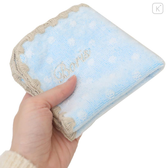 Japan Miffy Mini Towel Jacquard Handkerchief - Boris : Bubble Bath Blue Dot - 3