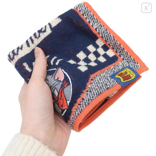 Japan Tom and Jerry Mini Towel Jacquard Handkerchief - Tom : Play Time Follow Me - 3