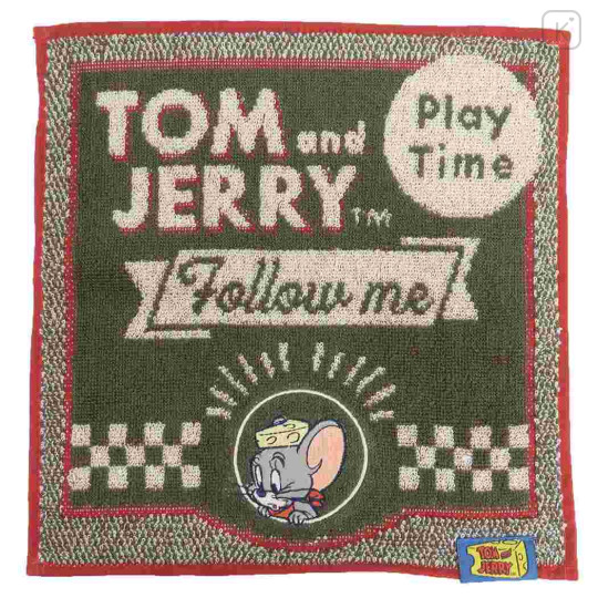 Japan Tom and Jerry Mini Towel Jacquard Handkerchief - Tuffy : Play Time Follow Me - 1