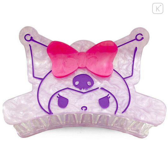Japan Sanrio Pearl Acrylic Hair Claw Clip - Kuromi : Ribbon - 1