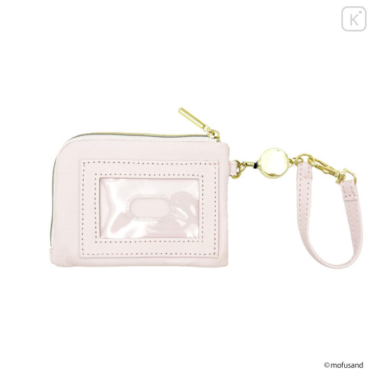 Japan Mofusand Pass Case Card Holder & Coin Case & Reel - Sweets Blossom Pink - 4