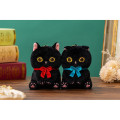Japan Mofusand Mascot Holder - Sitting Black Cat Red Ribbon - 3