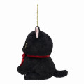 Japan Mofusand Mascot Holder - Sitting Black Cat Red Ribbon - 5